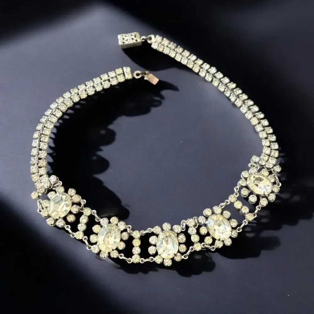 VTG 50s Crystal Tennis Choker Young lady or Women's XS neck 11 inches